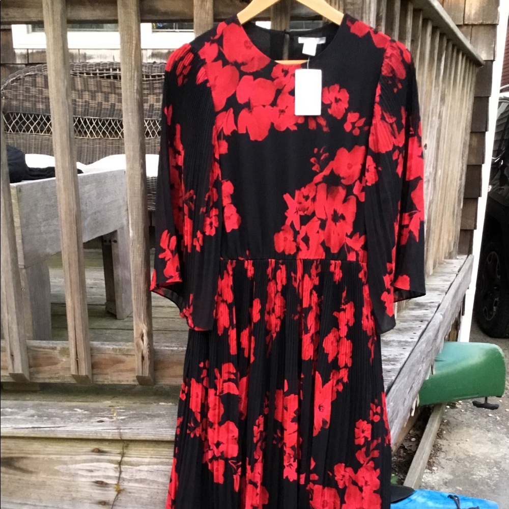 Bold floral flare dress